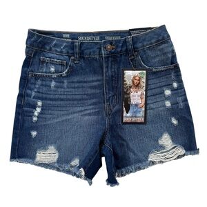 Sound Style Womens 4 26 Med Wash Denim Hope High Rise Vintage Reunion Jean Short